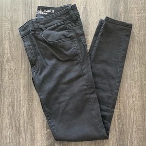 AEO Black Sateen Jeggings